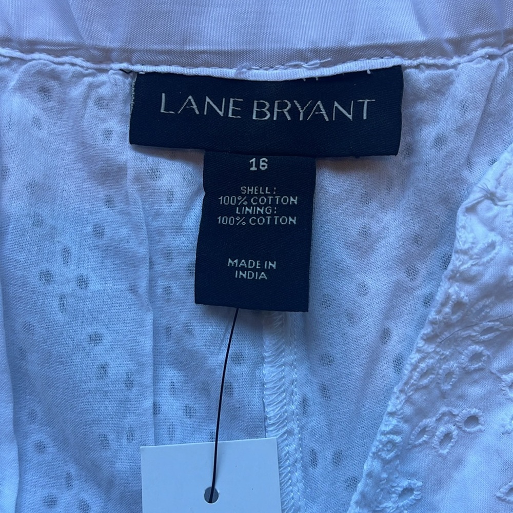 Lane Bryant Bright White Eyelet Shorts Resort Beach Classic Plus Size 16 - Picture 7 of 7